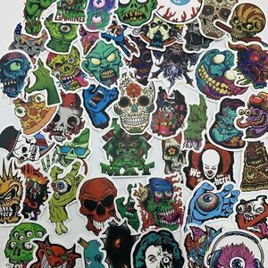 Skull Horrible Stickers Gaffiti, 50 pcs,Waterproof